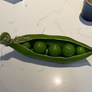☀️🌴Pea Pod Candle Holder and 3 Individual Candles